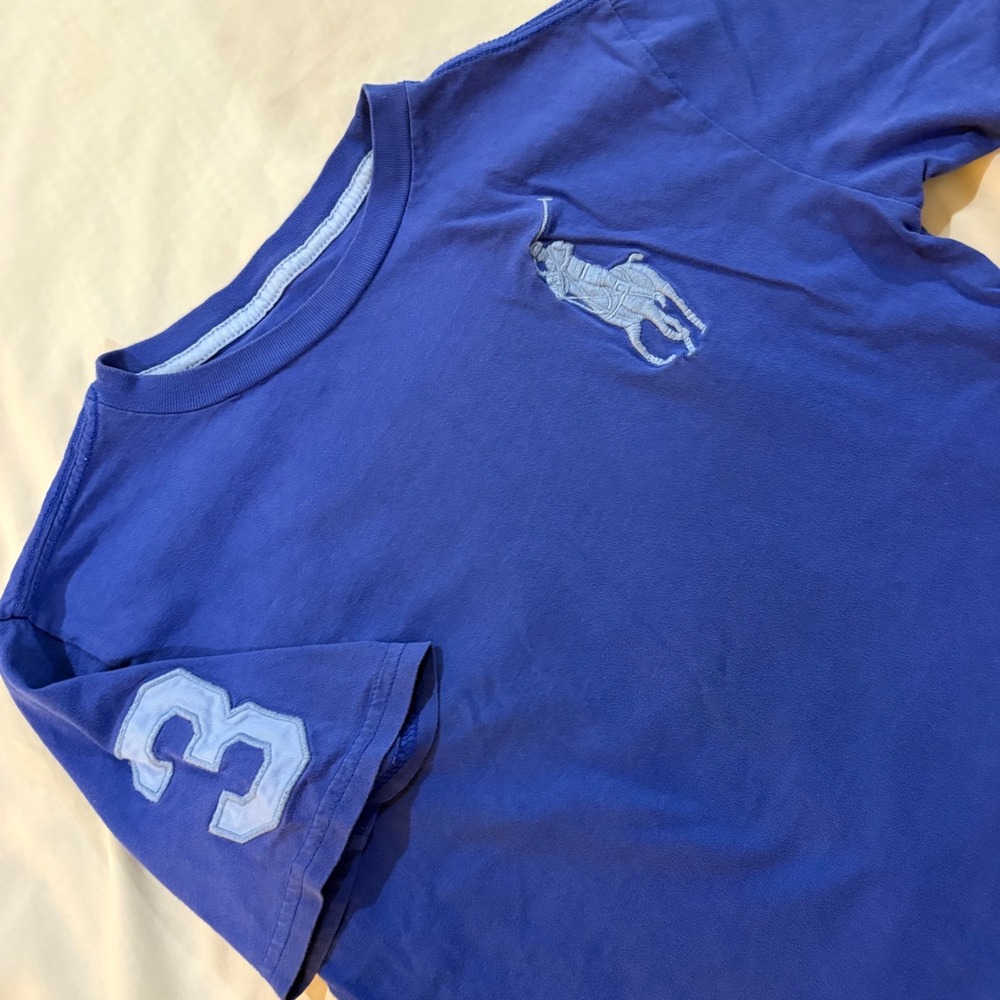 Polo Ralph Lauren Boys Royal Blue Big Pony Number 3 Short Sleeve T-Shirt Size 8